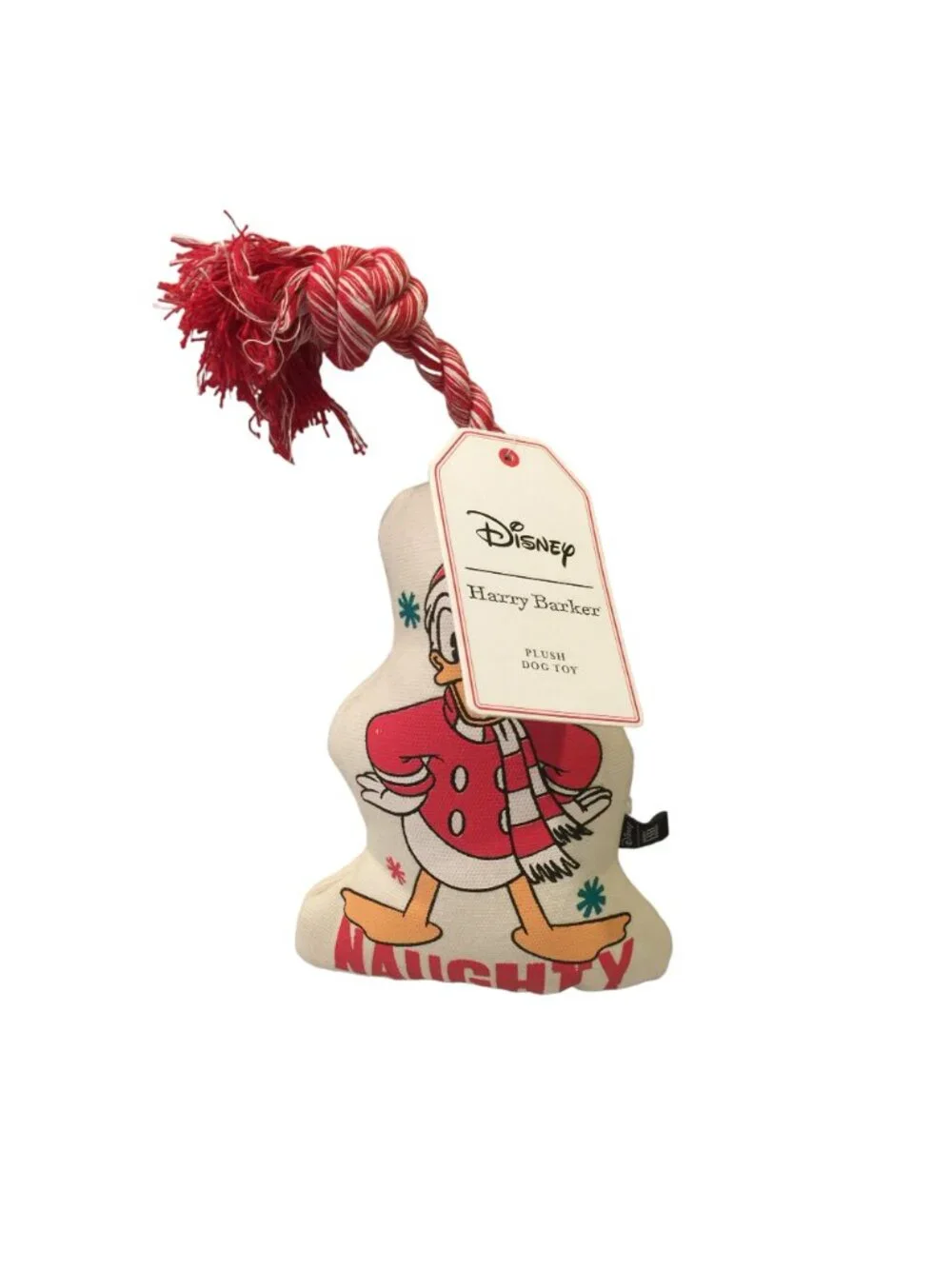Disney x Harry Barker Mickey Mouse Nice Donald Duck Naughty Canvas Squeak Rope D